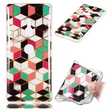 Three-dimensional Square Soft TPU Marble Pattern Phone Case for Sony Xperia XZ3