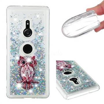 Seashell Owl Dynamic Liquid Glitter Quicksand Soft TPU Case for Sony Xperia XZ3