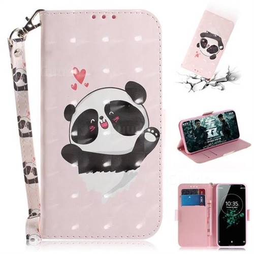 Heart Cat 3D Painted Leather Wallet Phone Case for Sony Xperia XZ3