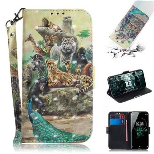 Beast Zoo 3D Painted Leather Wallet Phone Case for Sony Xperia XZ3