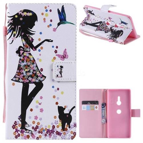 Petals and Cats PU Leather Wallet Case for Sony Xperia XZ3