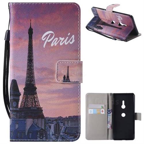 Paris Eiffel Tower PU Leather Wallet Case for Sony Xperia XZ3
