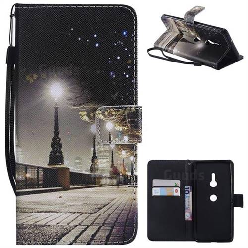 City Night View PU Leather Wallet Case for Sony Xperia XZ3