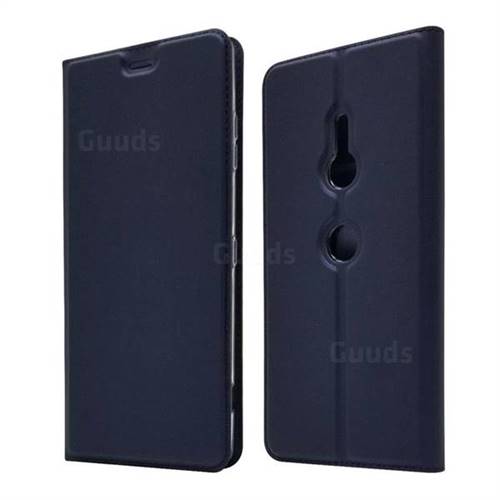 Ultra Slim Card Magnetic Automatic Suction Leather Wallet Case for Sony Xperia XZ3 - Royal Blue