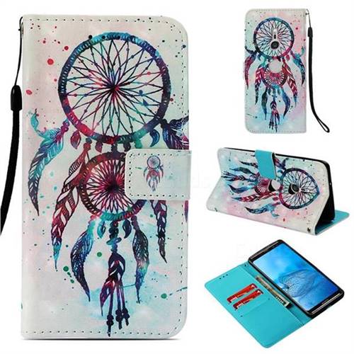 ColorDrops Wind Chimes 3D Painted Leather Wallet Case for Sony Xperia XZ3