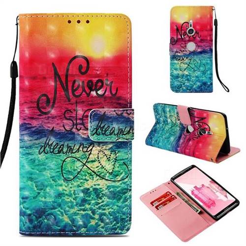 Colorful Dream Catcher 3D Painted Leather Wallet Case for Sony Xperia XZ3