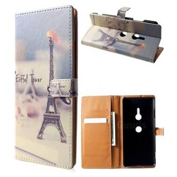 Eiffel Tower Leather Wallet Case for Sony Xperia XZ3