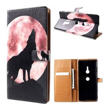 Moon Wolf Leather Wallet Case for Sony Xperia XZ3