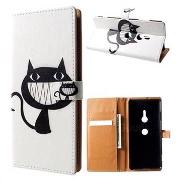 Proud Cat Leather Wallet Case for Sony Xperia XZ3