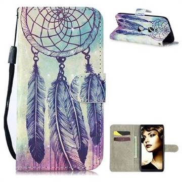 Feather Wind Chimes 3D Painted Leather Wallet Phone Case for Sony Xperia XZ3