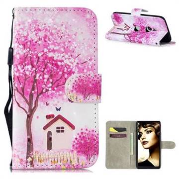 Tree House 3D Painted Leather Wallet Phone Case for Sony Xperia XZ3
