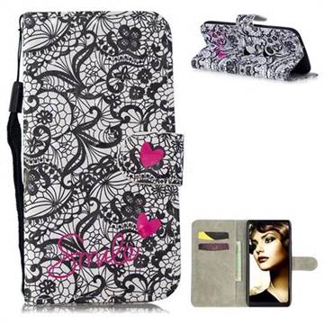 Lace Flower 3D Painted Leather Wallet Phone Case for Sony Xperia XZ3