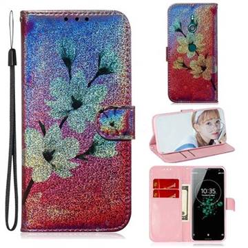 Magnolia Laser Shining Leather Wallet Phone Case for Sony Xperia XZ3