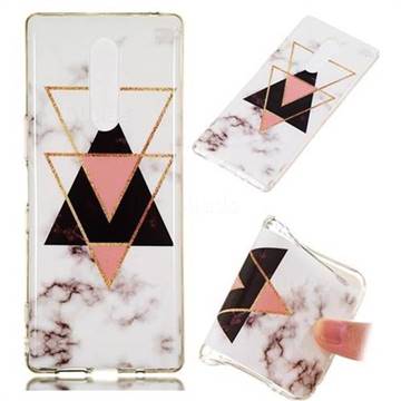 Inverted Triangle Black Soft TPU Marble Pattern Phone Case for Sony Xperia 1 / Xperia XZ4