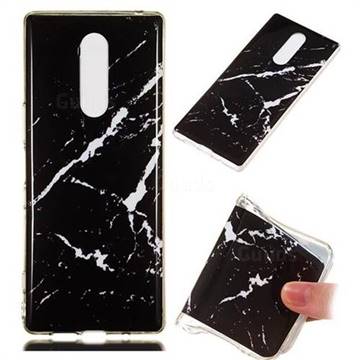 Black Rough white Soft TPU Marble Pattern Phone Case for Sony Xperia 1 / Xperia XZ4