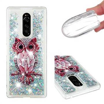 Seashell Owl Dynamic Liquid Glitter Quicksand Soft TPU Case for Sony Xperia 1 / Xperia XZ4
