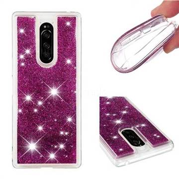 Dynamic Liquid Glitter Quicksand Sequins TPU Phone Case for Sony Xperia 1 / Xperia XZ4 - Purple