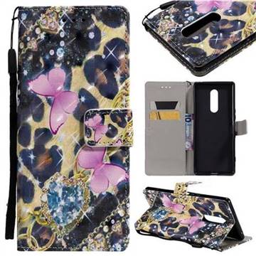 Pink Butterfly 3D Painted Leather Wallet Case for Sony Xperia 1 / Xperia XZ4