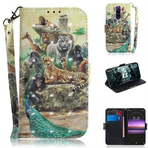 Beast Zoo 3D Painted Leather Wallet Phone Case for Sony Xperia 1 / Xperia XZ4