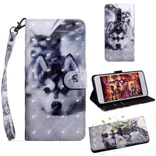 Husky Dog 3D Painted Leather Wallet Case for Sony Xperia 1 / Xperia XZ4