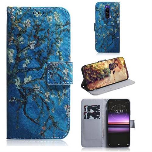 Apricot Tree PU Leather Wallet Case for Sony Xperia 1 / Xperia XZ4