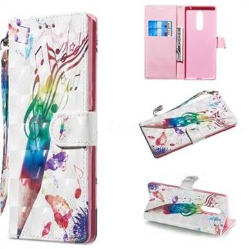 Music Pen 3D Painted Leather Wallet Phone Case for Sony Xperia 1 / Xperia XZ4