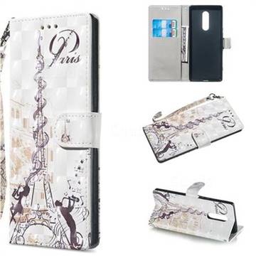 Tower Couple 3D Painted Leather Wallet Phone Case for Sony Xperia 1 / Xperia XZ4