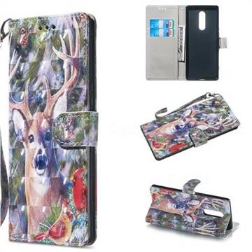 Elk Deer 3D Painted Leather Wallet Phone Case for Sony Xperia 1 / Xperia XZ4