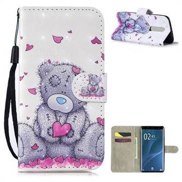 Love Panda 3D Painted Leather Wallet Phone Case for Sony Xperia 1 / Xperia XZ4