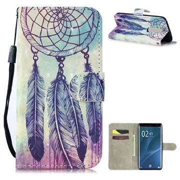 Feather Wind Chimes 3D Painted Leather Wallet Phone Case for Sony Xperia 1 / Xperia XZ4