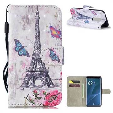 Paris Tower 3D Painted Leather Wallet Phone Case for Sony Xperia 1 / Xperia XZ4
