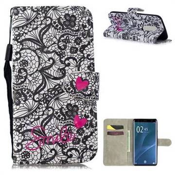Lace Flower 3D Painted Leather Wallet Phone Case for Sony Xperia 1 / Xperia XZ4