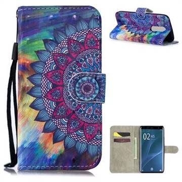 Oil Painting Mandala 3D Painted Leather Wallet Phone Case for Sony Xperia 1 / Xperia XZ4