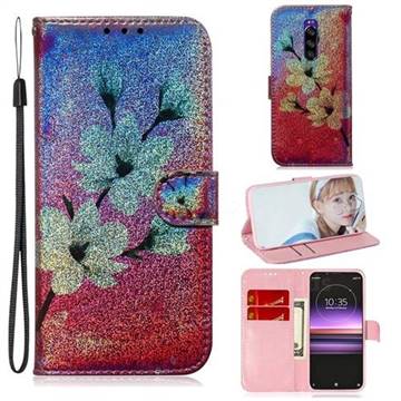 Magnolia Laser Shining Leather Wallet Phone Case for Sony Xperia 1 / Xperia XZ4