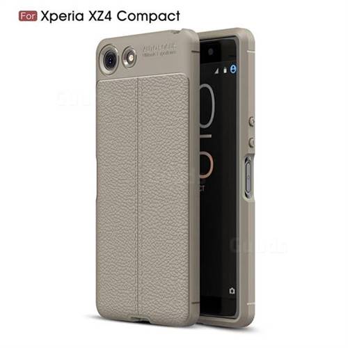 Luxury Auto Focus Litchi Texture Silicone TPU Back Cover for Sony Xperia XZ4 Compact - Gray