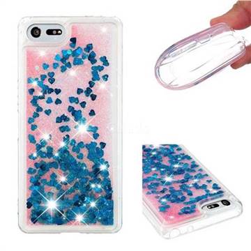 Dynamic Liquid Glitter Quicksand Sequins TPU Phone Case for Sony Xperia XZ4 Compact - Blue