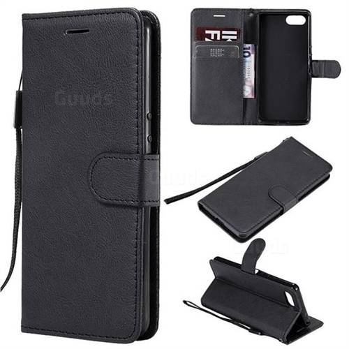 Retro Greek Classic Smooth Pu Leather Wallet Phone Case For Sony Xperia Xz4 Compact Black Sony Xperia Xz4 Compact Cases Guuds