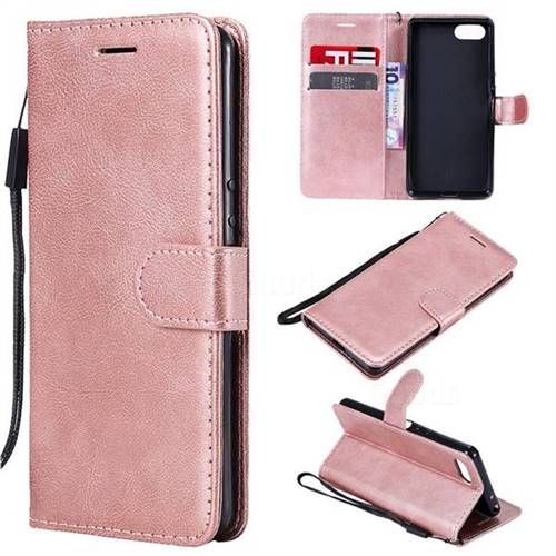Retro Greek Classic Smooth PU Leather Wallet Phone Case for Sony Xperia XZ4 Compact - Rose Gold