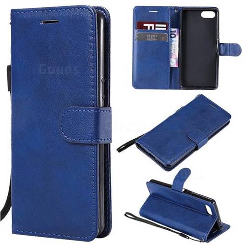 Retro Greek Classic Smooth PU Leather Wallet Phone Case for Sony Xperia XZ4 Compact - Blue