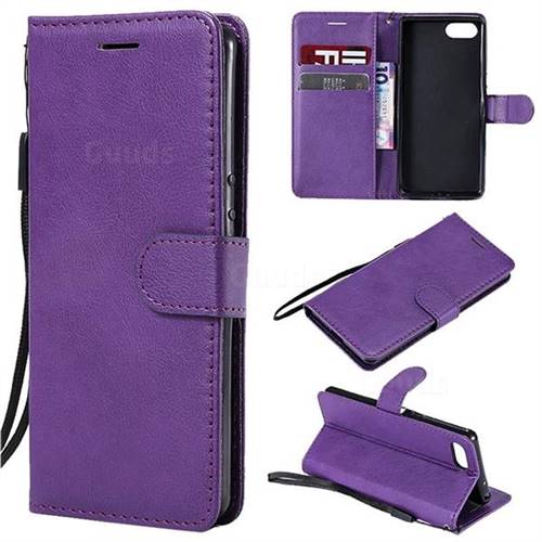 Retro Greek Classic Smooth PU Leather Wallet Phone Case for Sony Xperia XZ4 Compact - Purple