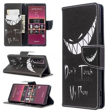 Crooked Grin Leather Wallet Case for Sony Xperia 5 / Xperia XZ5