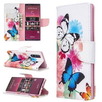 Vivid Flying Butterflies Leather Wallet Case for Sony Xperia 5 / Xperia XZ5
