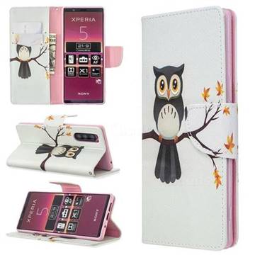 Owl on Tree Leather Wallet Case for Sony Xperia 5 / Xperia XZ5