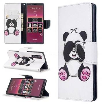 Lovely Panda Leather Wallet Case for Sony Xperia 5 / Xperia XZ5