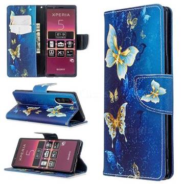 Golden Butterflies Leather Wallet Case for Sony Xperia 5 / Xperia XZ5
