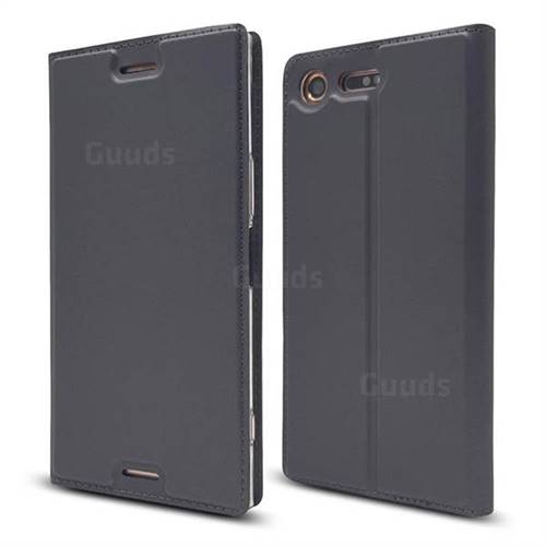 Ultra Slim Card Magnetic Automatic Suction Leather Wallet Case for Sony Xperia XZ Premium XZP - Star Grey