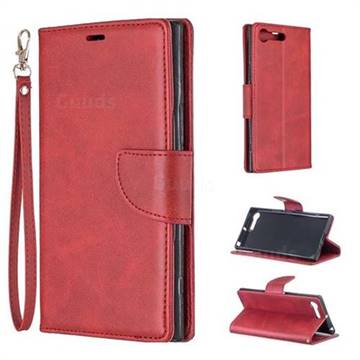 Classic Sheepskin PU Leather Phone Wallet Case for Sony Xperia XZ Premium XZP - Red