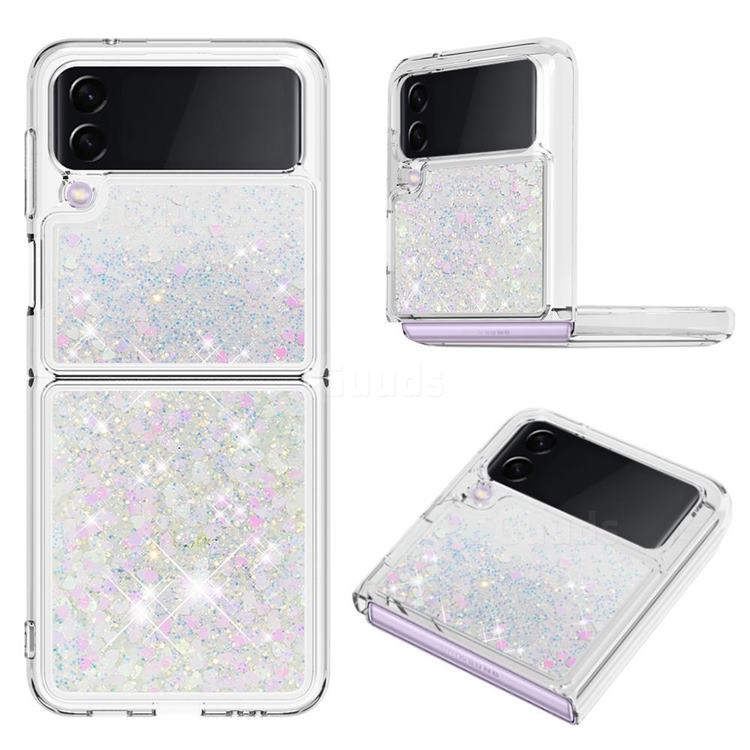 Dynamic Liquid Glitter Sand Quicksand Star TPU Case for Samsung Galaxy Z Flip3 5G - Pink
