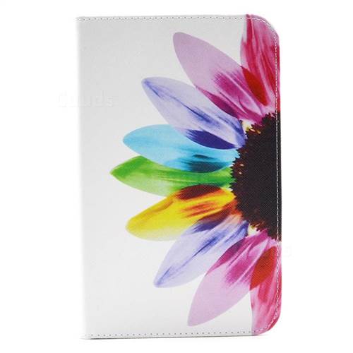 Seven-color Flowers Folio Stand Leather Wallet Case for Samsung Galaxy Tab 3 Lite 7.0 T110 T113