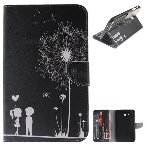 Black Dandelion Painting Tablet Leather Wallet Flip Cover for Samsung Galaxy Tab 3 Lite 7.0 T110 T113
